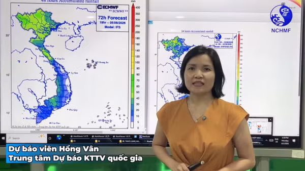 Dự báo viên Lê Thị Hồng Vân, Phòng Dự báo thời tiết, Trung tâm Dự báo khí tượng thủy văn quốc gia cung cấp thông tin nhận định về đợt mưa lớn diện rộng từ ngày 4/8 đến 6/8.