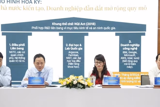 Các đồng chí chủ trì hội thảo.
