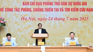 Thủ tướng Chính phủ Phạm Minh Chính chủ trì Phiên họp lần thứ nhất Ban Chỉ đạo Phòng thủ dân sự quốc gia. (Ảnh: TRẦN HẢI) 