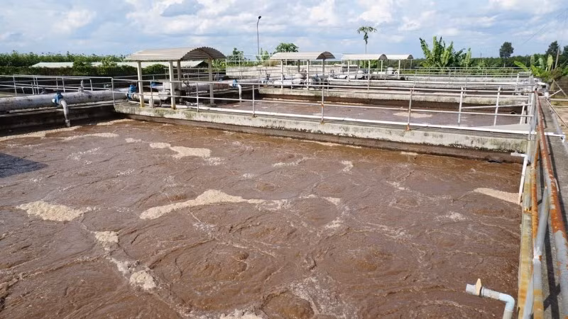 Khu vực xử lý nước thải tại Công ty cổ phần Khu công nghiệp Tân Bình.