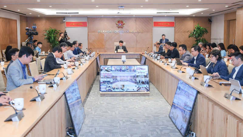 Toàn cảnh buổi Lễ khai trương hệ thống quản lý nhiệm vụ khoa học và công nghệ theo thời gian thực.