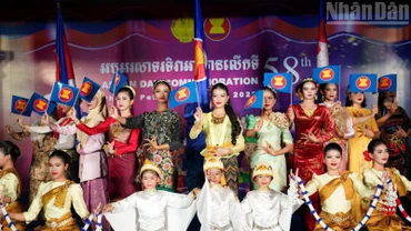 Lễ kỷ niệm 58 năm Ngày thành lập ASEAN tại Phnom Penh 9/8/2025. (Ảnh: ĐINH TRƯỜNG)