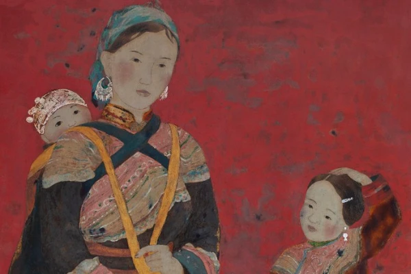 Trích từ một tác phẩm sơn mài của họa sĩ Nguyễn Thị Quế.