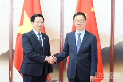 Phó Thủ tướng Chính phủ Mai Văn Chính và Phó Chủ tịch nước Cộng hòa nhân dân Trung Hoa Hàn Chính.