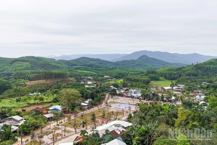 Một góc của xã Sơn Cẩm Hà, thành phố Đà Nẵng hôm nay nhìn từ trên cao.