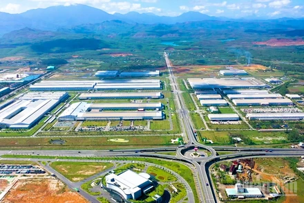 Một góc tại Khu công nghiệp Thaco Chu Lai nhìn từ trên cao.