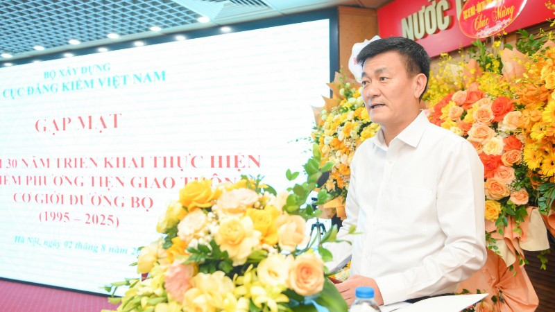 Cục trưởng Cục Đăng kiểm Việt Nam Nguyễn Chiến Thắng phát biểu tại buổi lễ. (Ảnh: THẾ ĐẠI)
