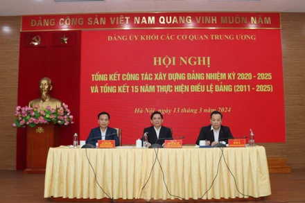 Các đồng chí chủ trì hội nghị.