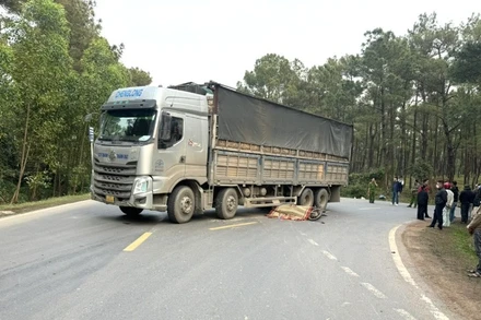 Hiện trường vụ tai nạn thương tâm chiều 20/3 (Ảnh: CTV)