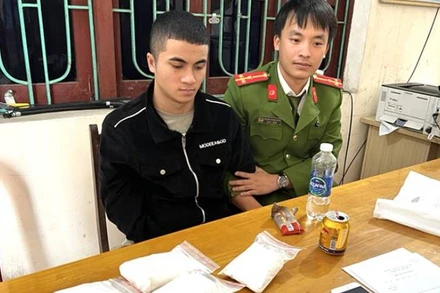 Đối tượng Hoàng Mạnh Hải bị công an bắt giữ. (Ảnh: Công an cung cấp)