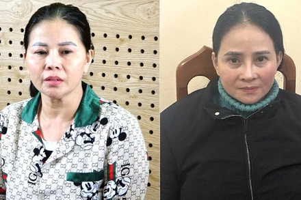 Lê Thị Giang và Lê Thị Ánh Sương bị Công an Quảng Bình khởi tố, bắt giam về tội buôn người. (Ảnh: CAQB)
