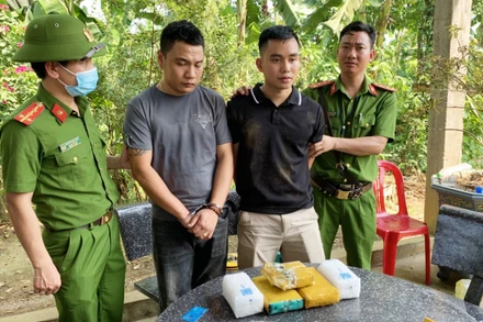 Hai đối tượng mua bán, vận chuyển ma túy bị bắt giữ.