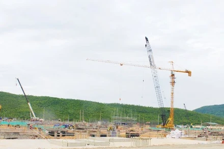 Trên công trường xây dựng Trung tâm điện lực Quảng Trạch.