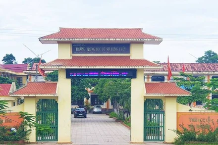 Trường Trung học cơ sở Hưng Thủy - nơi vừa xảy ra vụ bạo hành học đường.