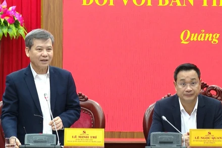 Đồng chí Lê Minh Trí, Bí thư Trung ương Đảng, Chánh án Tòa án nhân dân tối cao, Trưởng Đoàn kiểm tra phát biểu tại buổi làm việc