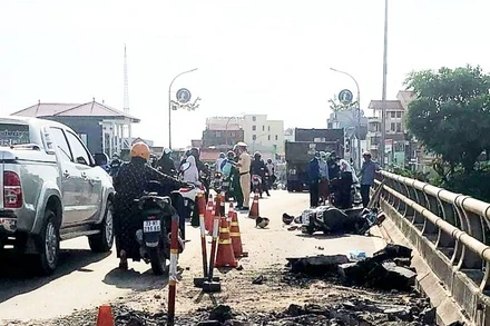 Hiện trường vụ tai nạn.