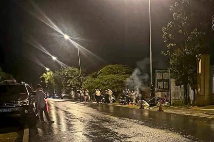 Hiện trường vụ án trong đêm 20/10. (Ảnh: CTV)