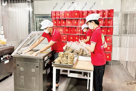 Công ty cổ phần thực phẩm Tuấn Vũ Foods chế biến sản phẩm thịt gà Đông Tảo.