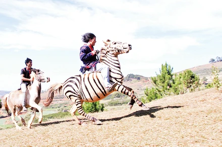 Cuộc đua ngựa không yên chinh phục đỉnh núi Lang Biang.