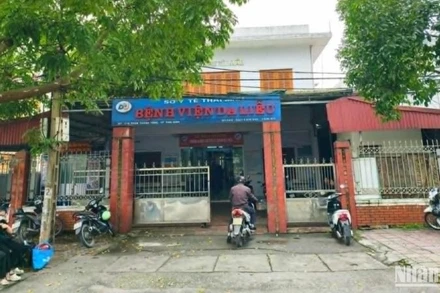 Bệnh viện Da liễu Thái Bình (cơ sở 1) rất chật chội, xuống cấp.