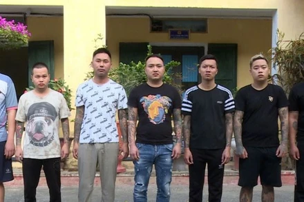 Các đối tượng phạm tội “Cho vay lãi nặng trong giao dịch dân sự”. (Ảnh: Công an cung cấp)