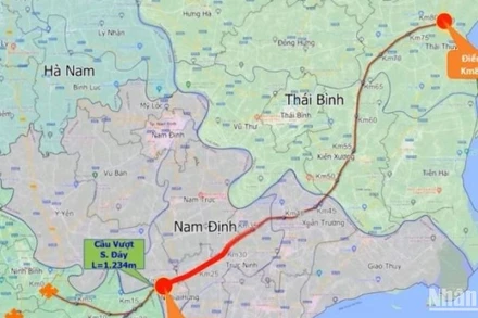 Quy hoạch dự kiến hướng tuyến cao tốc Ninh Bình-Hải Phòng (gọi tắt là CT.08).