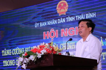 Đồng chí Nguyễn Quang Hưng, Phó Chủ tịch Thường trực Ủy ban nhân dân tỉnh Thái Bình khẳng định chính quyền luôn đồng hành với cộng đồng doanh nghiệp. (Ảnh: Mai Tú)