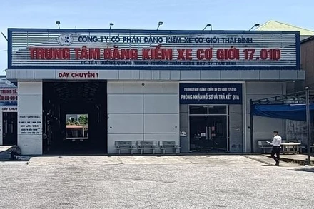 Không có phương tiện đến đăng kiểm tại Trung tâm đăng kiểm xe cơ giới 17-01D tỉnh Thái Bình (chụp chiều 3/10/2023). (Ảnh: Mai Tú)