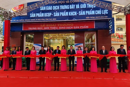 Cắt băng khai trương Sàn giao dịch công nghệ và thiết bị tại tỉnh Thái Bình.