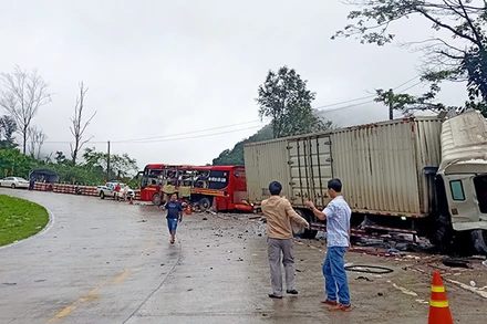 Hiện trường vụ tai nạn.