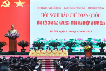 [Ảnh] Hội nghị Báo chí toàn quốc tổng kết công tác năm 2023, triển khai nhiệm vụ năm 2024