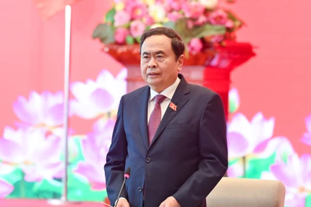 Bí thư Đảng ủy Quốc hội, Chủ tịch Quốc hội Trần Thanh Mẫn phát biểu khai mạc hội nghị. (Ảnh Duy Linh)