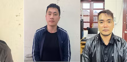 Nhóm đối tượng cho vay lãi nặng tại cơ quan Công an.