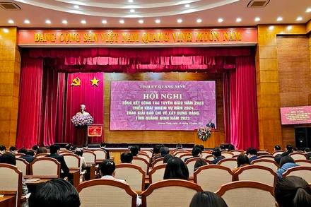 Quang cảnh hội nghị phát động Giải Báo chí về xây dựng Đảng (Búa liềm vàng) lần thứ V - năm 2024.