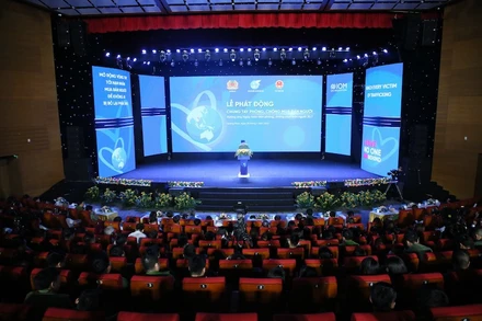 Quang cảnh buổi Lễ phát động "Ngày toàn dân phòng, chống mua bán người - 30/7" năm 2023.