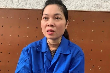 Đối tượng Tạ Thị Tư tại cơ quan công an.