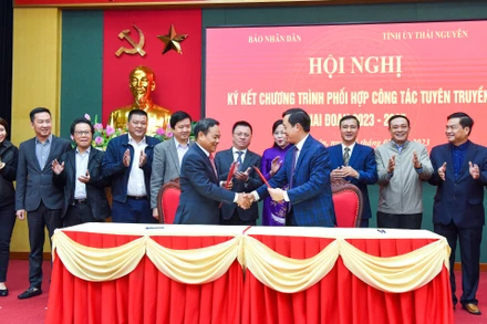 [Ảnh] Chương trình hợp tác tuyên truyền giai đoạn 2023-2025 giữa Báo Nhân Dân và Tỉnh ủy Thái Nguyên