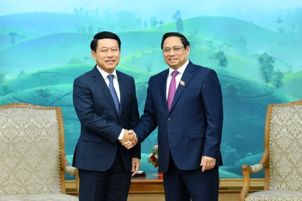 [Ảnh] Thủ tướng Phạm Minh Chính tiếp Phó Thủ tướng, Bộ trưởng Ngoại giao Lào