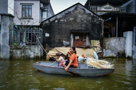 [Ảnh] 6 ngày ngập sâu ở hai xã "ốc đảo" ngoại thành Hà Nội