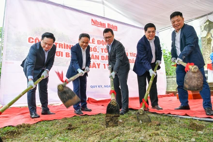 [Ảnh] Động thổ công trình tôn tạo di tích lịch sử Nhà in của Báo Sự Thật - tiền thân của Báo Nhân Dân