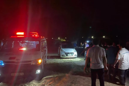 Hiện trường vụ đuối nước thương tâm tại Bình Định vào chiều tối 8/4.