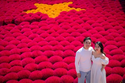 [Ảnh] Rực rỡ làng hương Quảng Phú Cầu, điểm đến du lịch thú vị dịp Tết