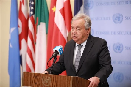 Tổng thư ký Liên hợp quốc Antonio Guterres hoan nghênh việc Ấn Độ và Pakistan đạt thỏa thuận ngừng bắn toàn diện. Ảnh: THX/TTXVN
