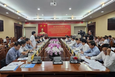 Toàn cảnh buổi làm việc của Đoàn giám sát của Quốc hội với Ủy ban nhân dân tỉnh Bà Rịa-Vũng Tàu.