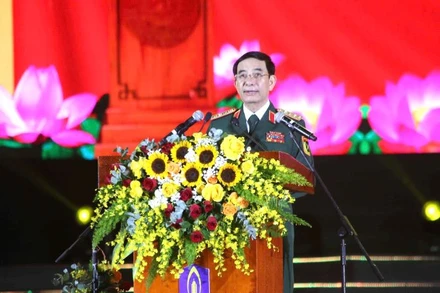 Đại tướng Phan Văn Giang, Bộ trưởng Bộ Quốc phòng phát biểu tại buổi lễ.