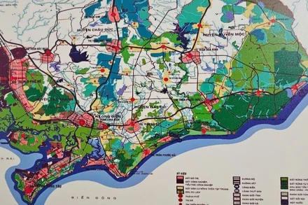 Bản đồ hành chính tỉnh Bà Rịa-Vũng Tàu.