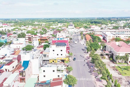 Một góc thị xã Hòa Thành.