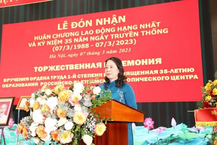 Phó Chủ tịch nước Võ Thị Ánh Xuân phát biểu tại buổi lễ.