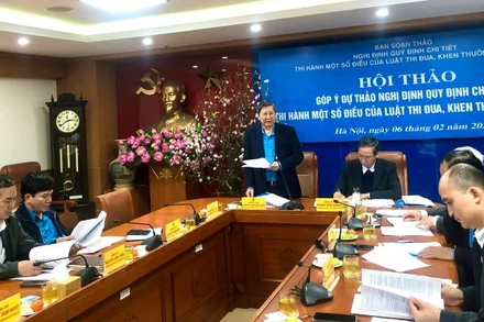 Phó Chủ tịch Thường trực Tổng Liên đoàn Lao động Việt Nam Trần Thanh Hải phát biểu khai mạc hội thảo.