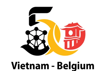 Logo chính thức kỷ niệm 50 năm quan hệ ngoại giao Việt Nam-Bỉ.
